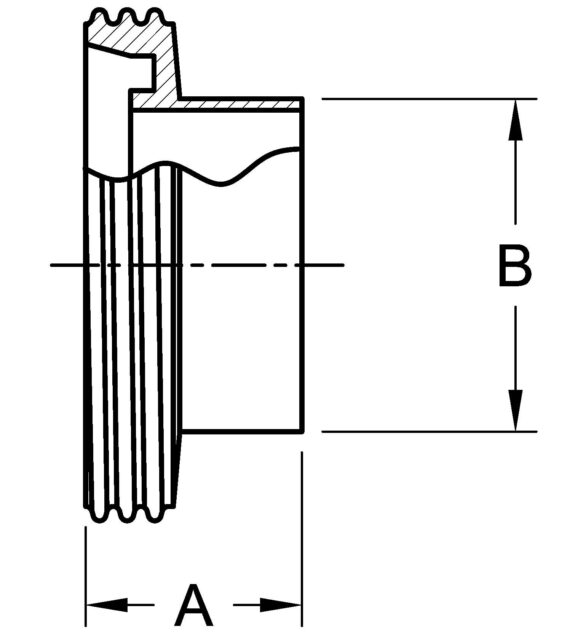 DN15SC 15DIN THREAD (DIN 11851) X SANITARY TUBE WELD