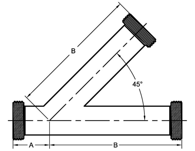 28A LATERAL WYE, THREADED ENDS