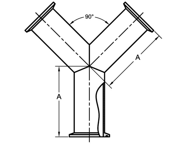 28BMP TRUE WYE, CLAMP ENDS