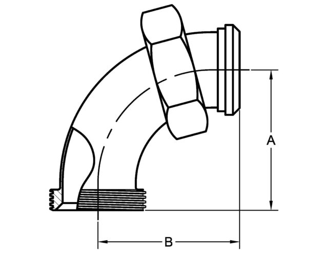 2F 90 DEGREE ELBOW, THREADED X PLAIN ENDS