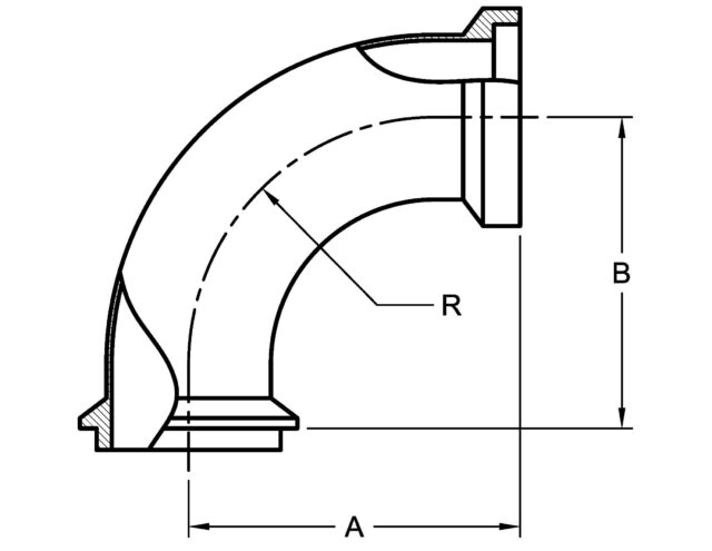 2FI 90 DEGREE ELBOW, FEMALE X MALE ENDS
