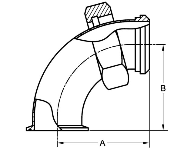 2FMP-14 90 DEGREE ELBOW, CLAMP X PLAIN Bevel Seat
