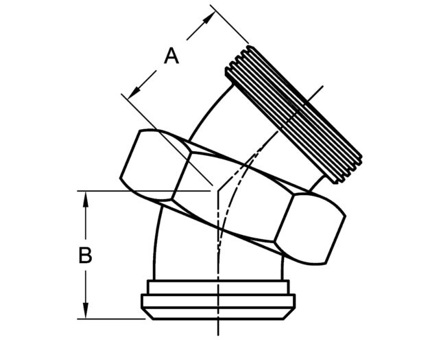 2P 45 DEGREE ELBOW, THREADED X PLAIN ENDS