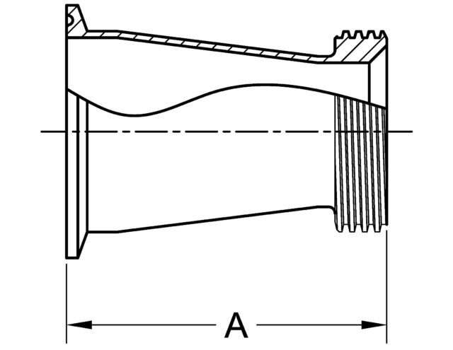 31MPT CONCENTRIC REDUCER, CLAMP X THREADED Bevel Seat
