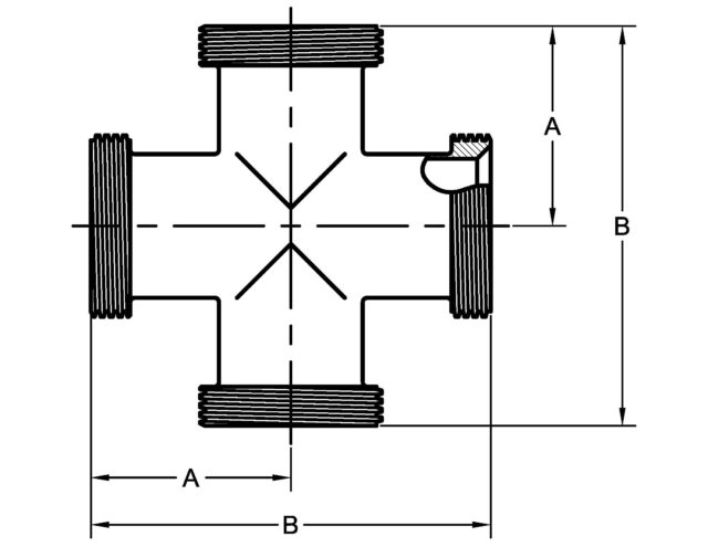9 CROSS, THREADED ENDS