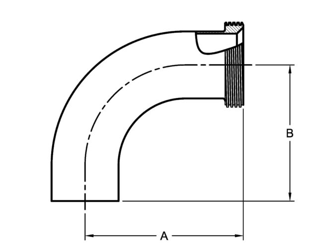 L2C 90 DEGREE ELBOW, WELD X THREADED Bevel Seat