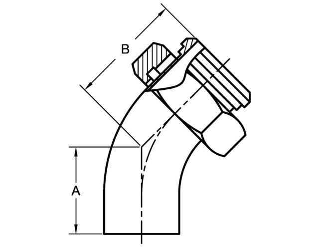 L2P 45 DEGREE ELBOW, WELD X PLAIN Bevel Seat